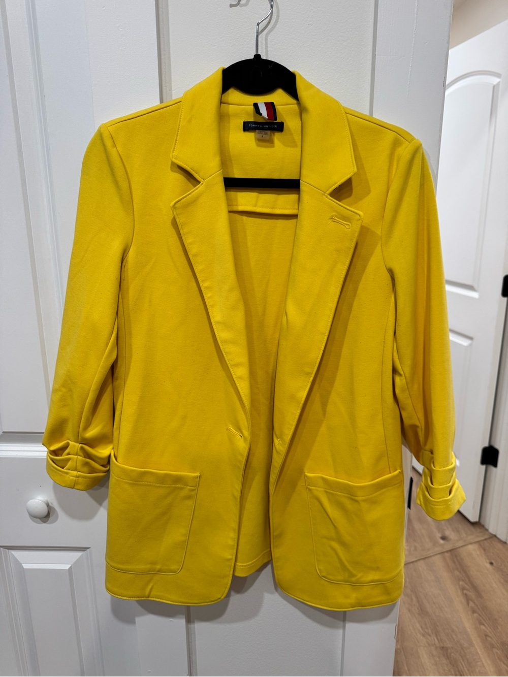 Tommy Hilfiger Bright Yellow Women's Open-Front Blazer